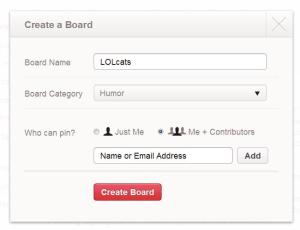 Create a Pinterest board